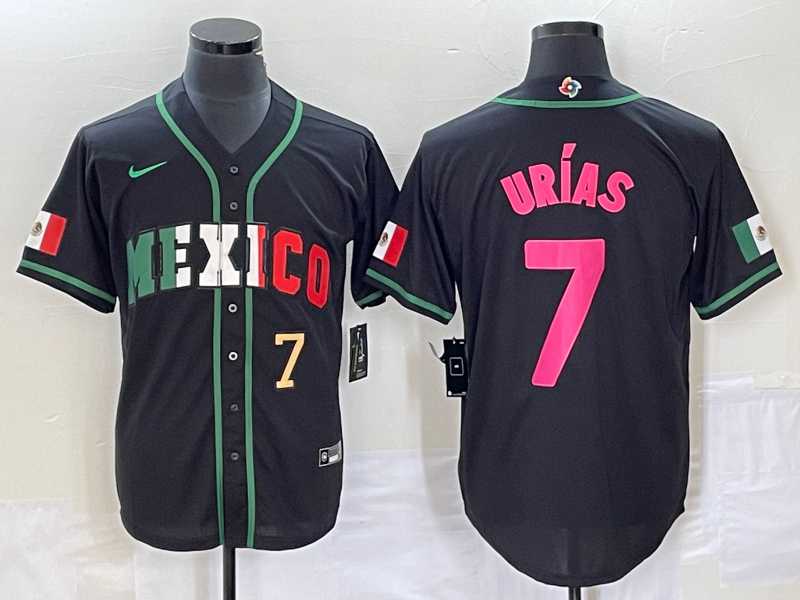 Men's Mexico Baseball #7 Julio Urias Number 2023 Black World Baseball Classic Stitched Jersey3,We sell and wholesale Men's Mexico Baseball #7 Julio Urias Number 2023 Black World Baseball Classic Stitched Jersey3 on line form chian!